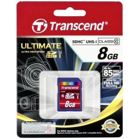16836.jpg CARTE MEMOIRE TRANSCEND 8GB SDHC CLASS 10 – Image 1