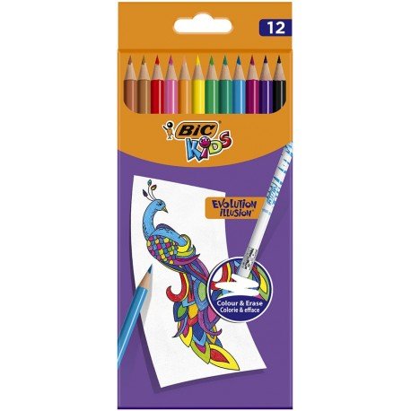 17803-large_default-1.jpg Pochette 12 crayons de couleurs Bic Kids Evolution Illusion – Image 1